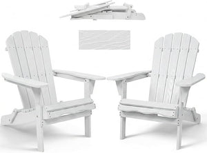Folding Solid Wood Adirondack Chair with Pre-Assembled Backrest