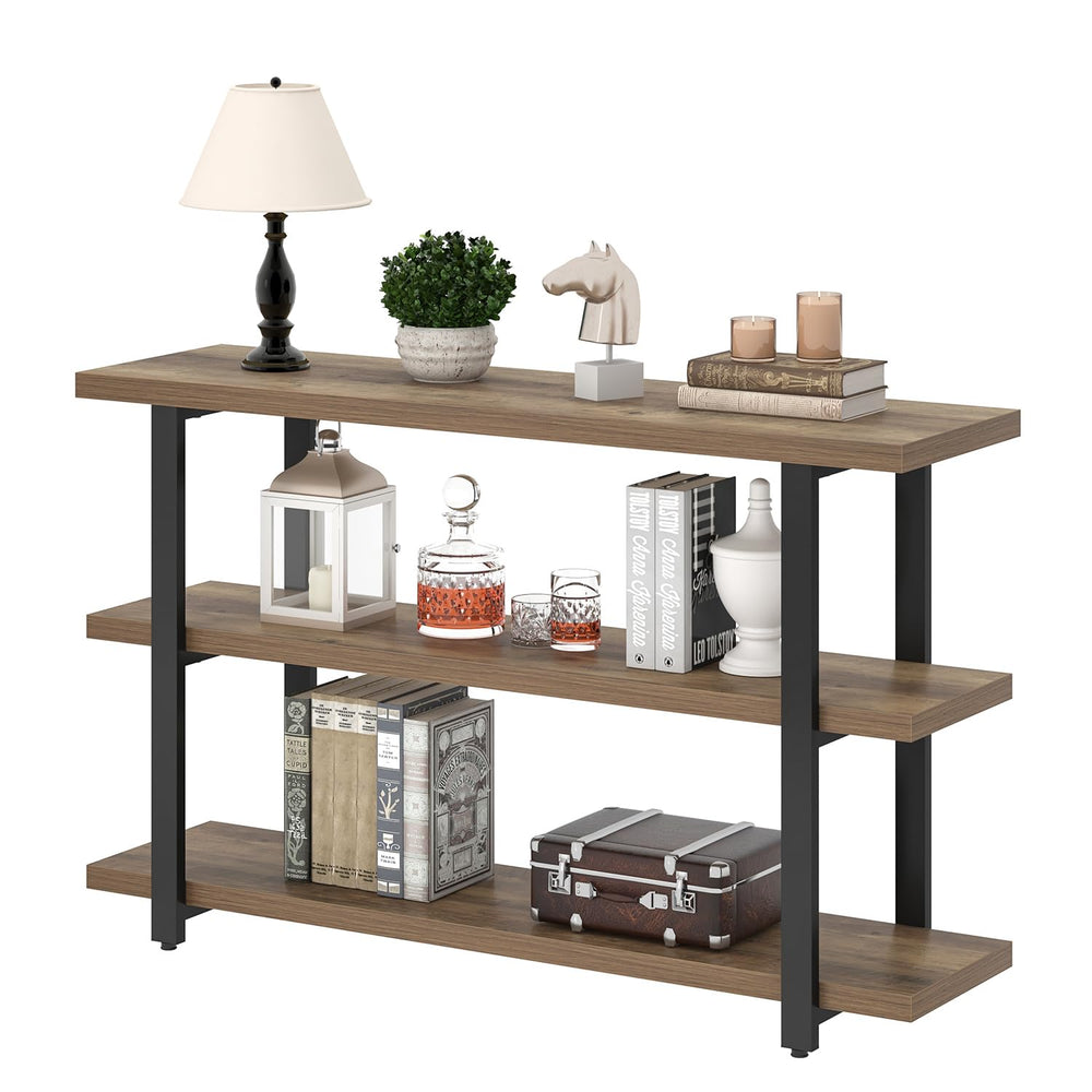 3-Tier Console Table with Storage Shelves