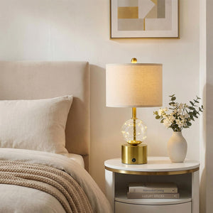 Glass Globe Table Lamps Set of 2