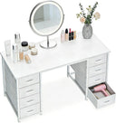 Computer Desk with 8 Fabric Drawers | Metal Frame | Home Office
