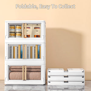 Collapsible Storage Bins with Lids & Wheels – 92Qt Foldable Stackable Bins