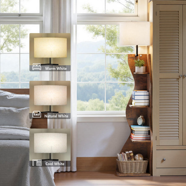 4-Tier Wavy Corner Bookshelf, 64" Tall