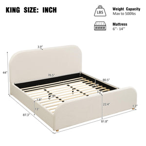 Upholstered Platform Bed Frame with Headboard