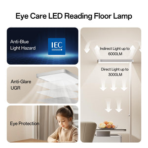 Full Spectrum Eye-Care LED Floor Lamp 9000LM Dimmable Standing Light