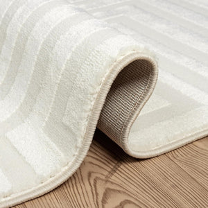 Cream Geometric Area Rug