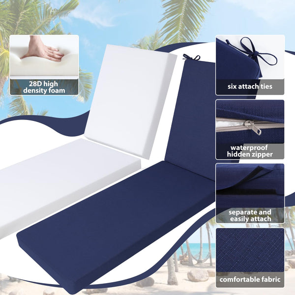 Outdoor Chaise Lounge Cushion Set