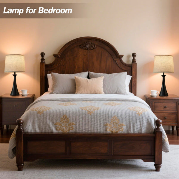 Touch Table Lamps Set of 2 – 21", USB C+A Ports, 3-Way Dimmable