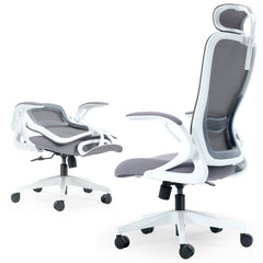 Foldable Ergonomic Mesh Office Chair with Flip-Up Arms