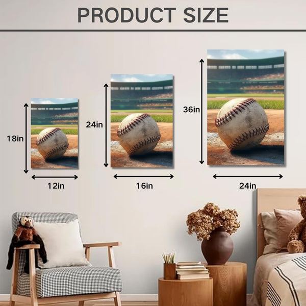 Baseball Canvas Wall Art Set of 3