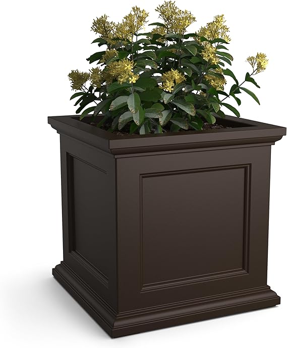 28-Inch Square Outdoor Planter Box – UV-Resistant Polyethylene, Indoor/Outdoor