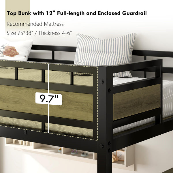 Twin Loft Bed with Storage Stairs & Drawers – Heavy Duty Metal