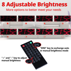 18-Inch LED Digital Wall Clock with Remote Control