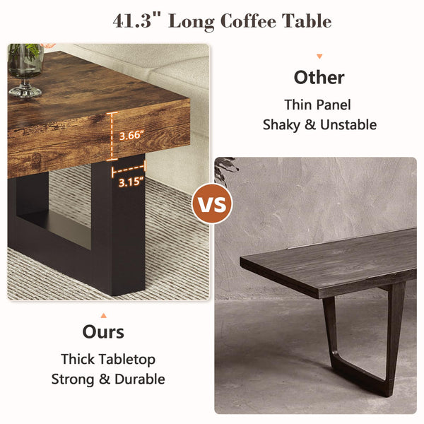 Rustic Industrial Rectangle Coffee Table 41" – Engineered Wood