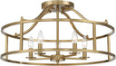 5-Light Semi-Flush Mount Ceiling Light Drum Shade