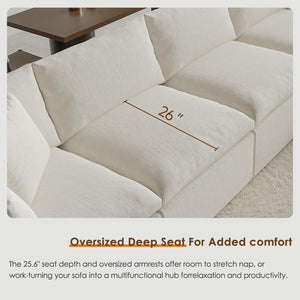 130" Oversized L-Shaped Modular Sectional Sofa
