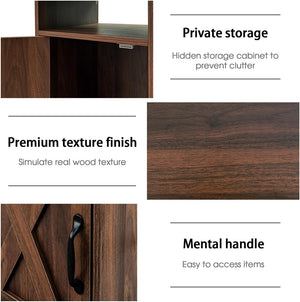 Farmhouse Rustic Coffee & End Table Set of 3 with Charging Station