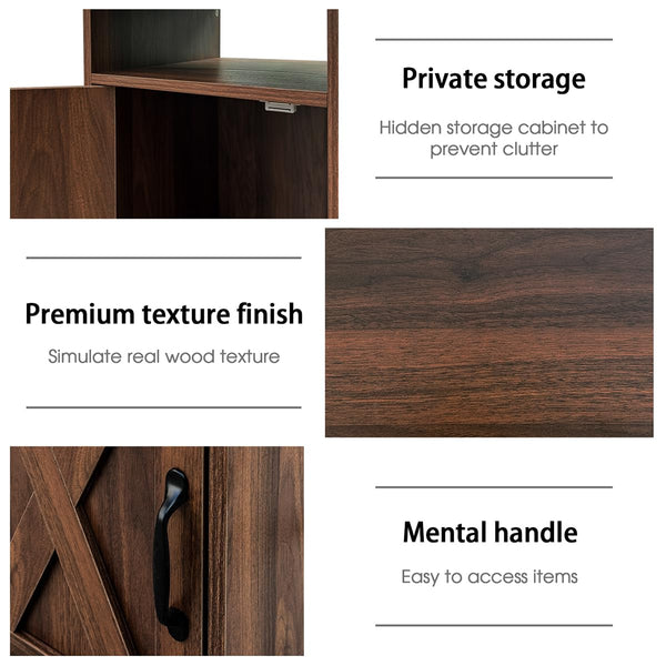 Farmhouse Rustic Coffee & End Table Set of 3 with Charging Station