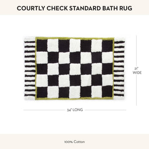 Cotton Bath Rug – Checkered Black & White, 21" x 34"