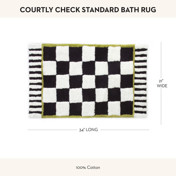 Cotton Bath Rug – Checkered Black & White, 21" x 34"