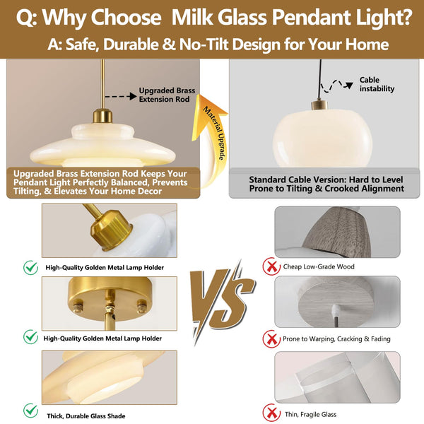 Mid-Century Modern Glass Pendant Light