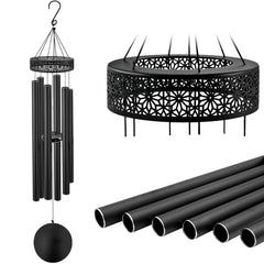 ASTARIN 48'' Wind Chimes for Outside Deep Tone - Large Windchimes with 6 Heavy Tubes, Outdoor Memorial Chimes Outdoor for Garden Hanging Décor,Sympathy Gifts，Black