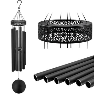 ASTARIN 48'' Wind Chimes for Outside Deep Tone - Large Windchimes with 6 Heavy Tubes, Outdoor Memorial Chimes Outdoor for Garden Hanging Décor,Sympathy Gifts，Black