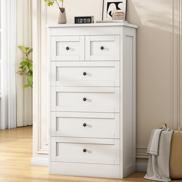 6-Drawer Tall Dresser with Metal Rails & Anti-Tip Kit