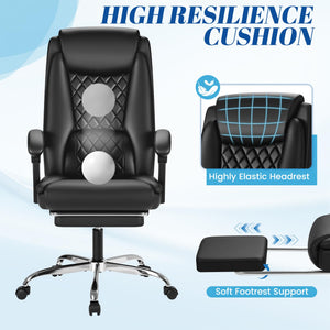 Reclining Ergonomic Office Chair with Footrest