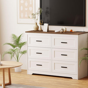 Farmhouse Dresser with Power Outlets — Bedroom Chest of Drawers