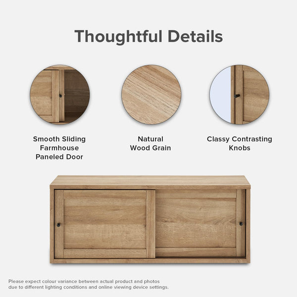 Floating TV Shelf with Wall-Mounted Display & Storage Shelves