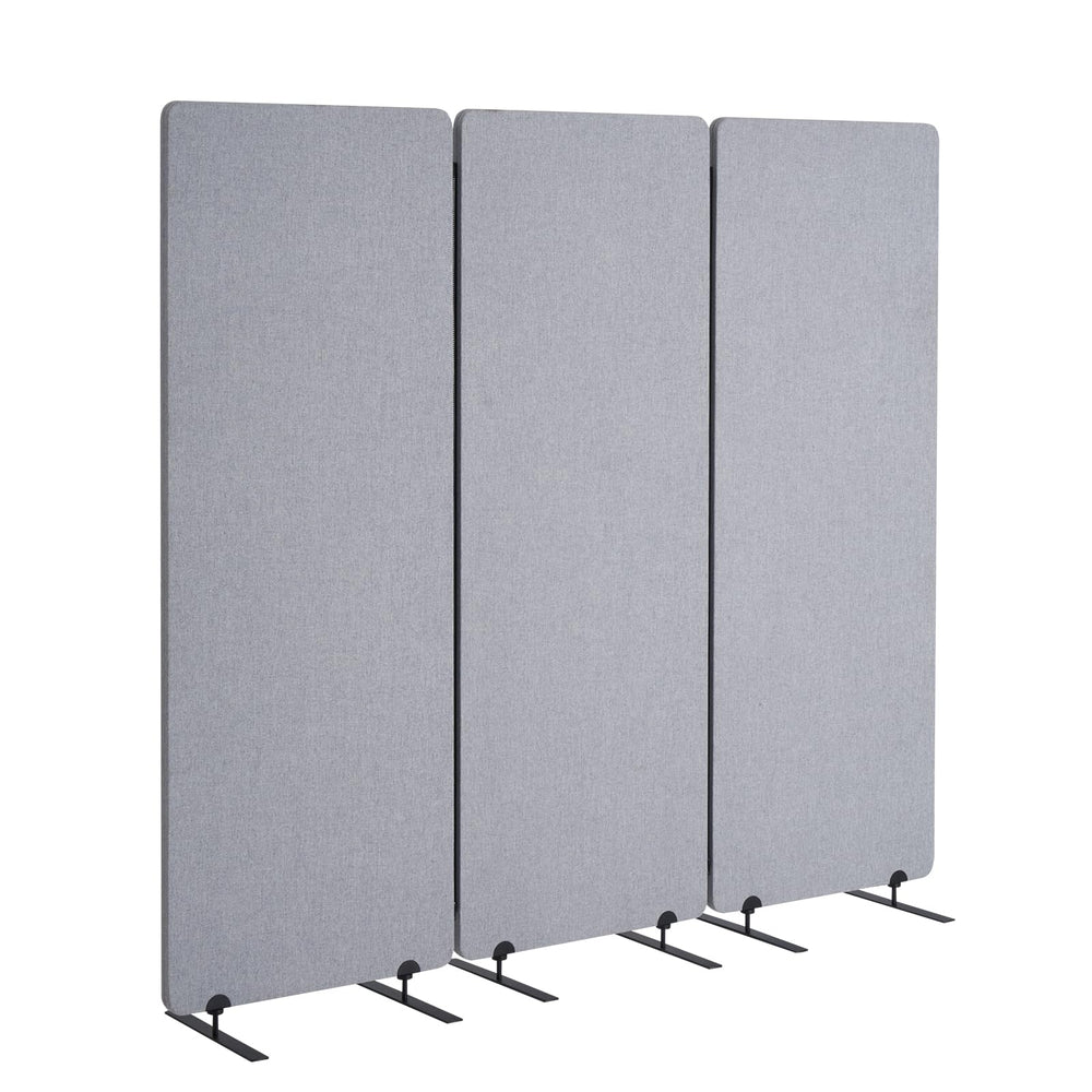 3-Panel Soundproof Room Divider – Folding Privacy Partition, Light Gray