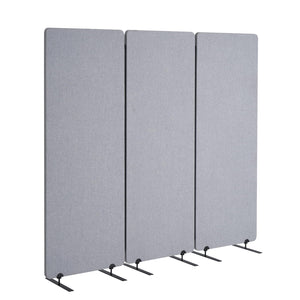 3-Panel Soundproof Room Divider – Folding Privacy Partition, Light Gray