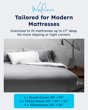 Bamboo Viscose Sheets & Duvet Cover Set – Cooling Bedding, 6-Piece