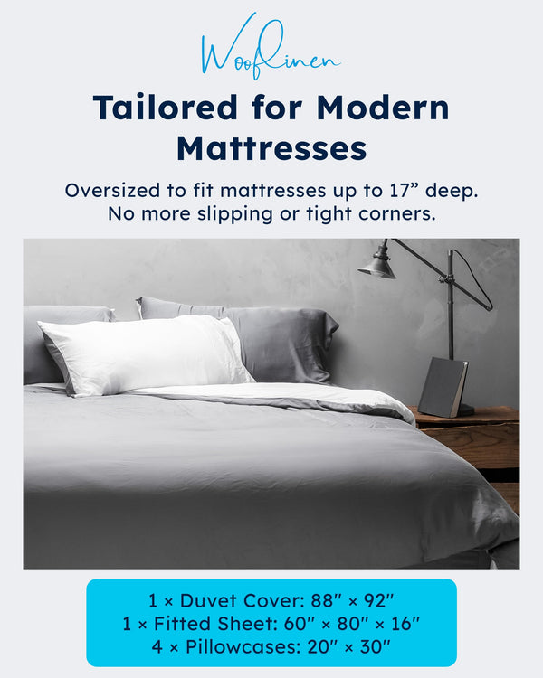 Bamboo Viscose Sheets & Duvet Cover Set – Cooling Bedding, 6-Piece