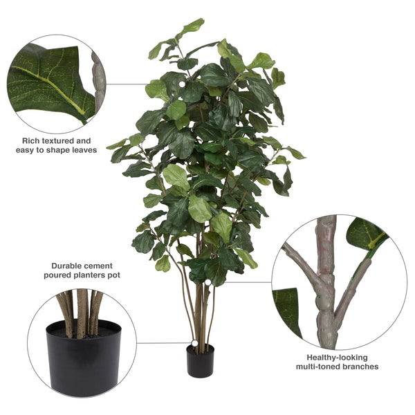Artificial Fiddle Leaf Fig Tree – Indoor Faux Plant Decor