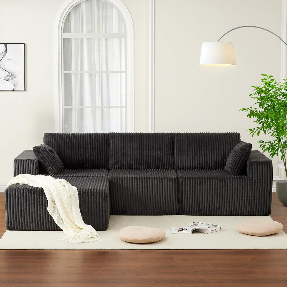 Modular Sectional Sofa with Memory Foam – 4-Seat Convertible Couch