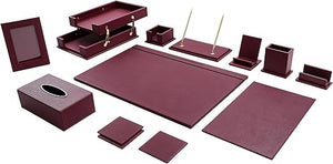 11-Piece PU Leather Desk Organizer Set