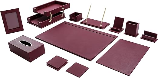 11-Piece PU Leather Desk Organizer Set