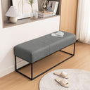 47" Faux Leather Entryway Bench with Metal Frame