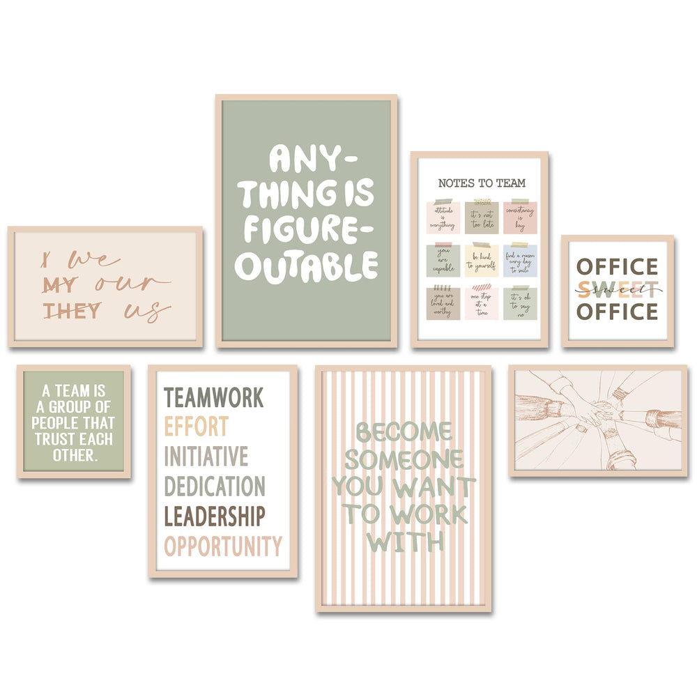 Wooden Motivational Wall Art Set of 8