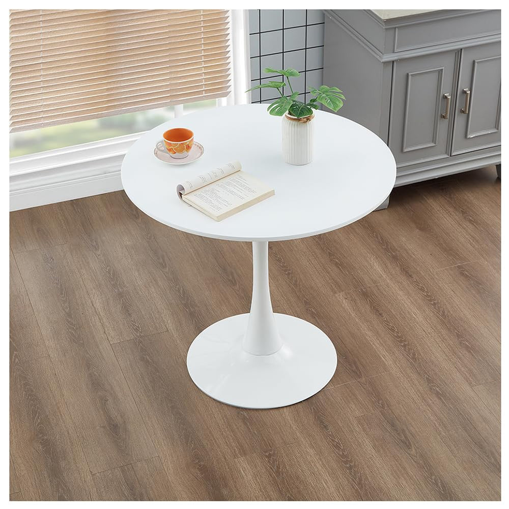 Round Tulip Dining Table – Mid-Century Modern, MDF Top, Metal Base