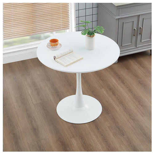 Round Tulip Dining Table – Mid-Century Modern, MDF Top, Metal Base