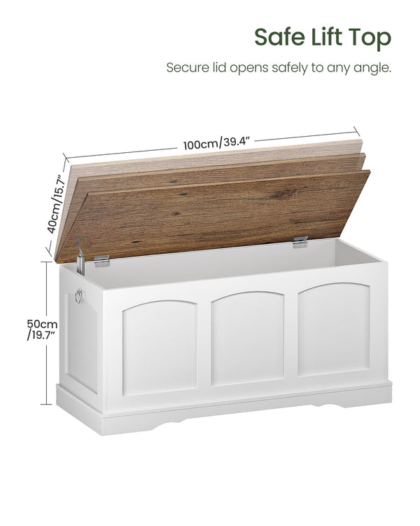 Storage Chest Bench with Lift Lid and Safety Hinge