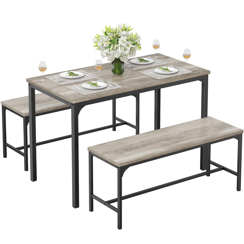 3-Piece Dining Table Set with Bench