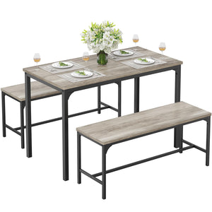 3-Piece Dining Table Set with Bench