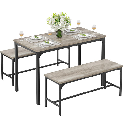 3-Piece Dining Table Set with Bench