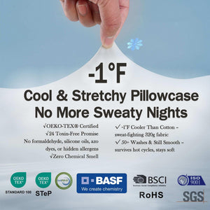 Cervical Memory Foam Neck Pillow with Cooling Pillowcase