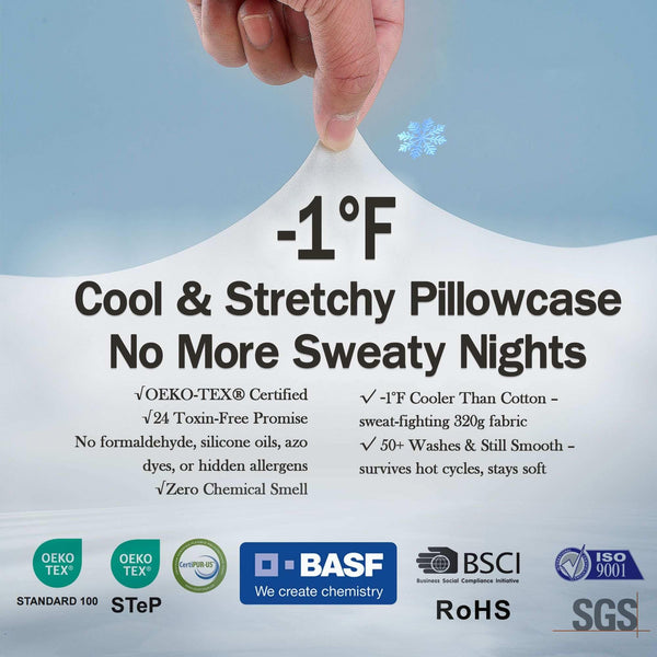 Cervical Memory Foam Neck Pillow with Cooling Pillowcase