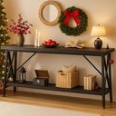 Console Table with Charging Station & Storage Shelf