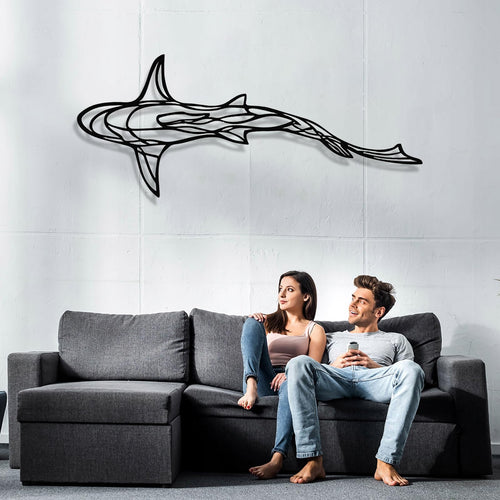 Large Metal Shark Wall Art – 43" x 18"